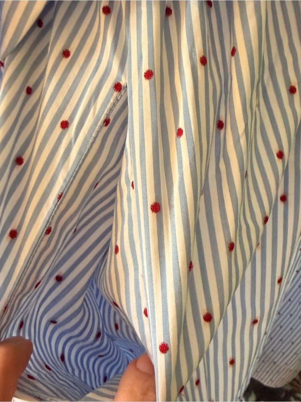 Anthropologie Lavender-Striped Smocked Midi Dress - Picture 5 of 8